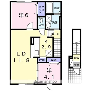 リシェル 1【2階】の間取り